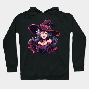 Cute Anime Halloween Witch Smiling Hoodie